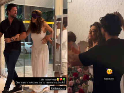 Juliana Paes ganha festa de aniversário surpresa do marido e se joga na pista de dança