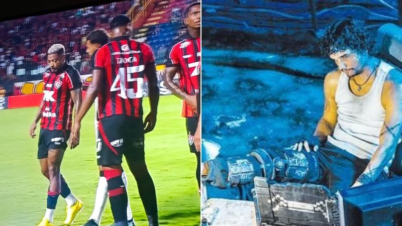 Coincidência? Com camisa de personagem 'manco' de Wagner Moura, jogador do Vitória deixa jogo lesionado