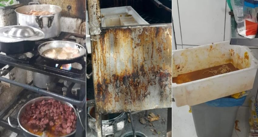 Animais soltos, comida vencida e mofo: Vigilância fecha as portas de 'fábrica de marmitas' em condições insalubres
