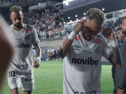 Criticado por levar mão à orelha ao sair de campo, Neymar se irrita, rebate e explica o que aconteceu