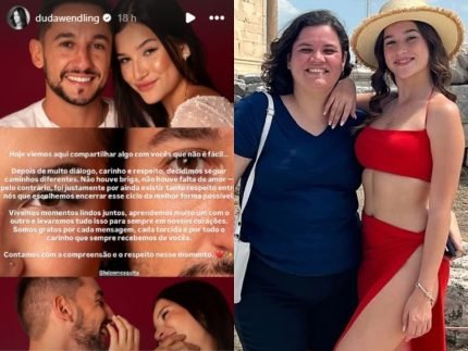 Fim! Luiz Mesquita e Duda Wendling anunciam término em meio a polêmica com a família