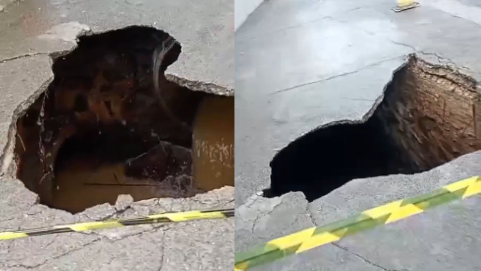 Buraco gigante em calçada de Salvador preocupa moradores; veja vídeo