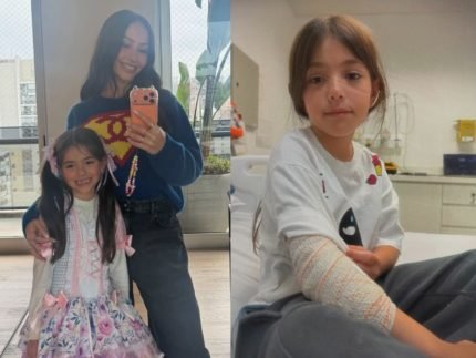 Sabrina Sato relata susto após filha sofrer acidente de patinete: “Meu coração foi junto”