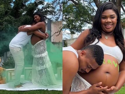 Raquel, irmã de Davi Brito, faz chá revelação do sexo do primeiro bebê